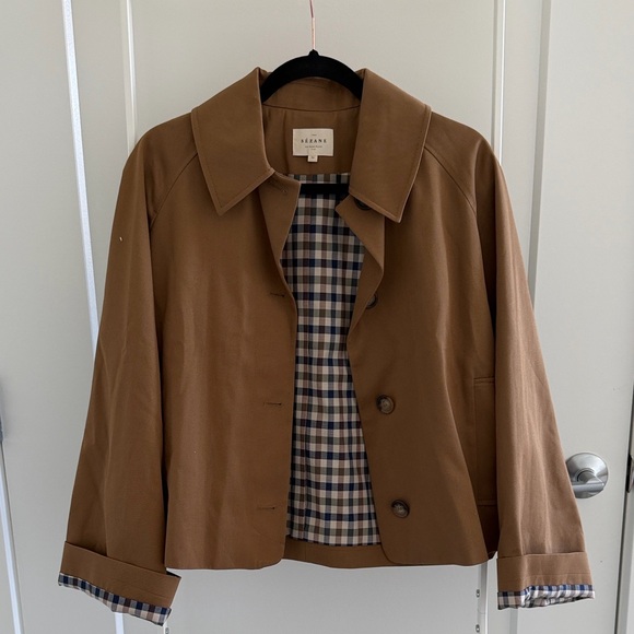 Sezane Jackets & Blazers - NWOT Sézane Bobby Cropped Trench Coat Camel Size 2